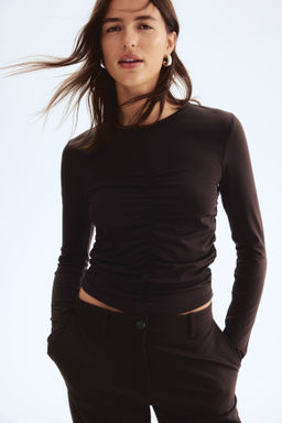 Top drapeado de manga larga - H&m фото 4