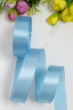 Лента атласная 2,5 см*25 ярд (SF-1357) голубой №187