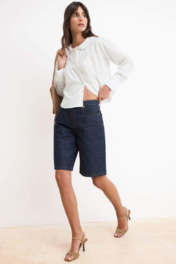 Beyaz Dantel Garnili Buzgulu Pamuklu Gomlek TWOSS26GO00084