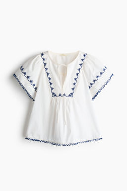 Embroidered cotton blouse - H&m фото 2