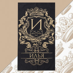 Полотенце махровое Этель Илья чёрный, 50х90см, 100% хлопок, 420гр/м2