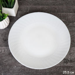 Тарелка обеденная 254 мм Плетенка белая / BZP100 (WHITE) /уп 6/ 36/