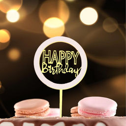 Топпер С днём рождения, цвет золотой - Страна карнавалия фото 2