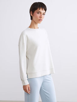 Bisiklet Yaka Oversize Kad?n Sweatshirt