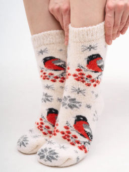 Носки женские Снегирь и снежинки 7652-2 - Рассказовские варежки фото 4