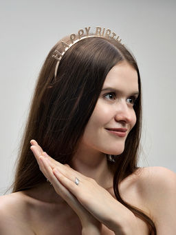 Цена за 2 шт. Ободок "Happy birtday" розовое золото