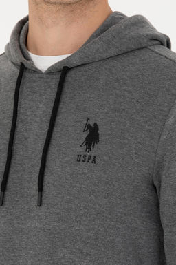 U. S. Polo Assn Мужская базовая толстовка с капюшоном антрацитового меланжевого цвета - U.s. polo assn фото 21