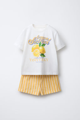 6-14 YEARS/ STRIPED LEMON PYJAMAS
