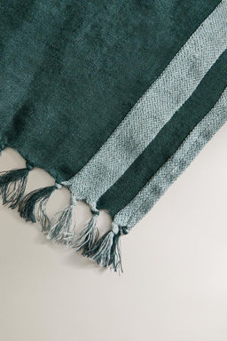 STRIPED LINEN WRAP BEACH TOWEL WITH FRINGING - Zara фото 4