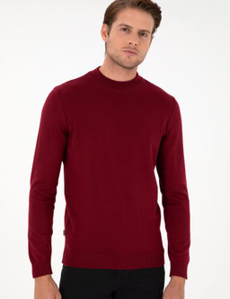 Vi_ne Slim Fit Yar_m Bal_k__ Yaka Basic Triko Kazak