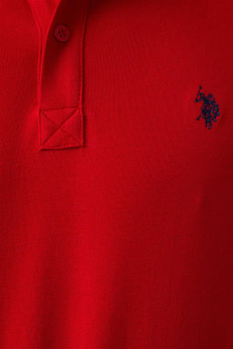 Мужская красная базовая футболка с воротником-поло - U.s. polo assn фото 5