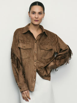 Рубашка с декоративной бахромой на рукавах / Zarina