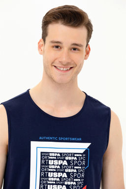 Мужская темно-синяя футболка с круглым вырезом - U.s. polo assn фото 10