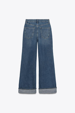 ZW COLLECTION MID-WAIST TURN-UP HEM JEANS - Zara фото 9