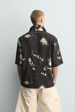 CAMISA FLUIDA ESTAMPADO FLORAL / Negro - Zara фото 3