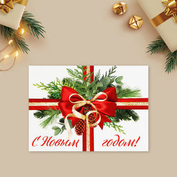 Цена за 10 шт. Открытка-мини «С Новым годом!», 10.5×7.5 см