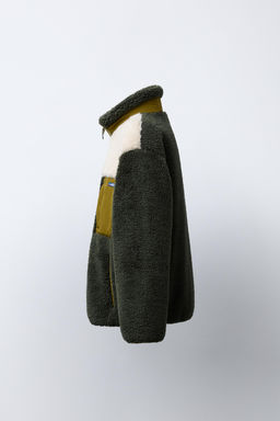 CAZADORA BORREGUILLO COLOR BLOCK / Khaki - Zara фото 7