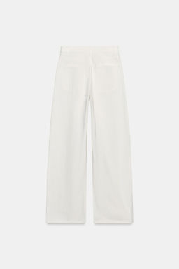 JEANS TRF EXTRA WIDE LEG TIRO ALTO / Blanco roto - Zara фото 8