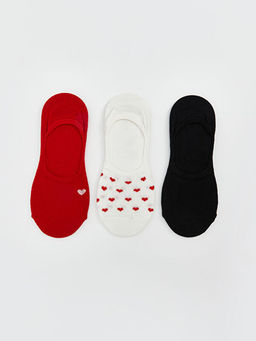 Kalp Desenli Kad?n Babet ?orap 3l?