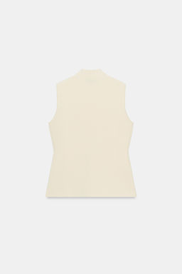 TOP CHALECO PUNTO BOTONES FORRADOS / Crudo - Zara фото 7