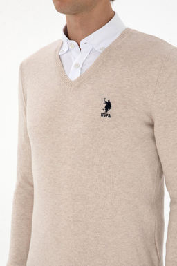 Erkek Slim Fit V Yaka Ta_ Melanj Basic Kazak - U.s. polo assn фото 7