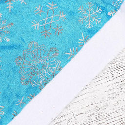 Цена за 6 шт. Колпак новогодний Блестящие снежинки 28х40 см, серебристо-синий