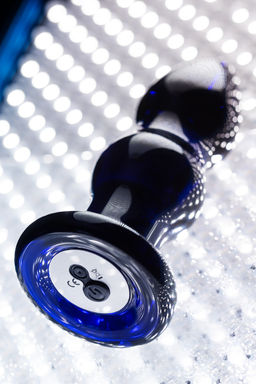 Стеклянная вибровтулка Sexus Glass, стекло, синяя, 11 см  фото 9