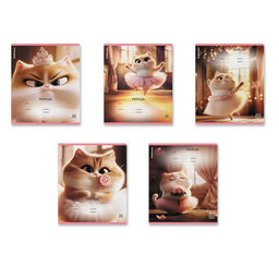 Цена за 2 шт. Тетрадь 12л. ErichKrause клетка "Prima Cat" (64822) УФ-лак, блестки, обложка - мелованный картон