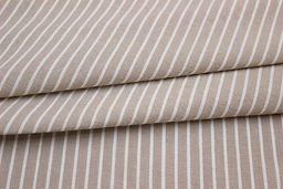 Вареный (стираный) хлопок "Белая полоска на св.бежево-кофейном меланже", ш.2.5м, хл-100%, 110гр/м.кв