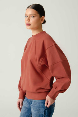 Арт. 15118 Свитшот женский с горлом one size (42-50) Цвет:терракотовый - Калинка фото 11