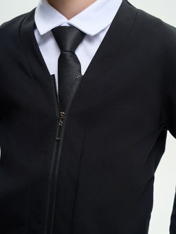 Кардиган черный футер 2-х нитка с лайкрой