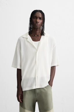 CREASED-EFFECT TEXTURED SHIRT