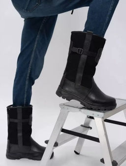 Монголки черные с замком, литая подошва,