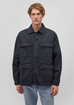 Cep Detayl? Gri Ceket - Mavi фото 4