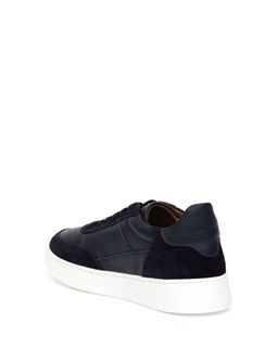 Lacivert %100 Deri Casual Ayakkab_