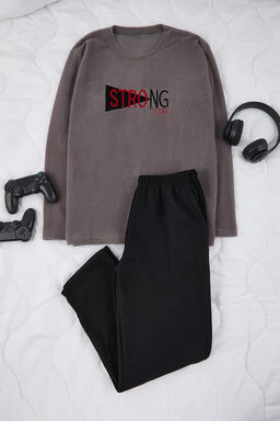 Indigo Regular Kesim Slogan Nak?sl? Polar/K?sl?k Pijama Tak?m? TMNAW26PT00038 - Trendyolmilla фото 7