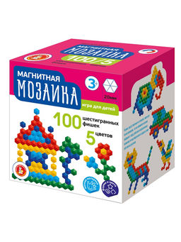 Мозаика магнитная 100 эл. шестигранная d20, 5цв. (02417) "Десятое королевство"