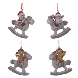 Фигурка декоративная подвесная "Ангел/Дед Мороз", L5,5 W2,5 H6 см, 4в.