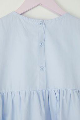 Pembe K?z Cocuk Pamuklu Balon Kol Kruvaze Detayl? Mini Bayraml?k Dokuma Elbise TKDSS25EL00023 - Trendyolmilla фото 7