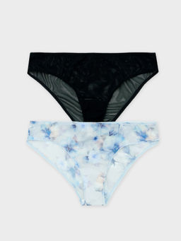 Цена за 2 штуки! Трусы женские классические мультипак (2 шт.) серые с крупными цветами - Mark formelle фото 8