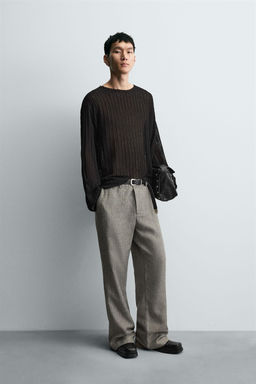 TEXTURED FLARE FIT TROUSERS
