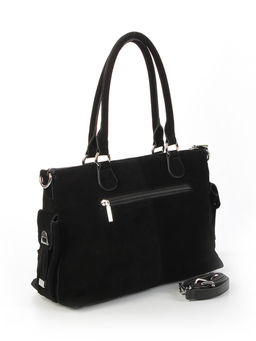 LACCOMA сумка Y2431F-черный натуральная замша, натуральная кожа полиэстер  фото 4