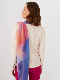 Большой, мягкий, тонкий и очень нежный двусторонний палантин с рисунком в стиле арт-деко - Tantino фото 7