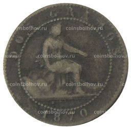 Монета 2 сентимо 1870 года Испания