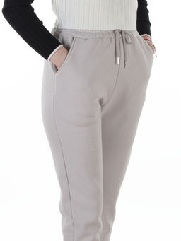 MD54 LT. GRAY Брюки спортивные утепленные женские (85% хлопок, 10% полиэстер, 5% спандекс)