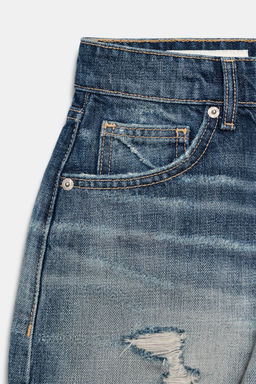 SHORTS DENIM TRF TIRO ALTO ROTOS / Marino - Zara фото 6