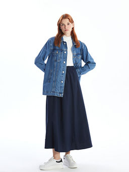 Beli Lastikli D?z Poplin Kad?n Etek