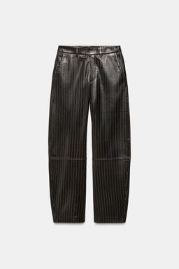 STRIPED LEATHER TROUSERS ZW COLLECTION LIMITED EDITION - Zara фото 17