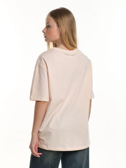 Футболка однотонная база 22-1405 персиковый - Mini maxi фото 3