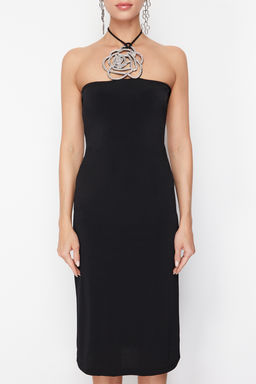 Siyah Astarl? Parlak Tas Aksesuarl? Orme S?k Abiye Elbise TPRSS24EL00198 - Trendyolmilla фото 4